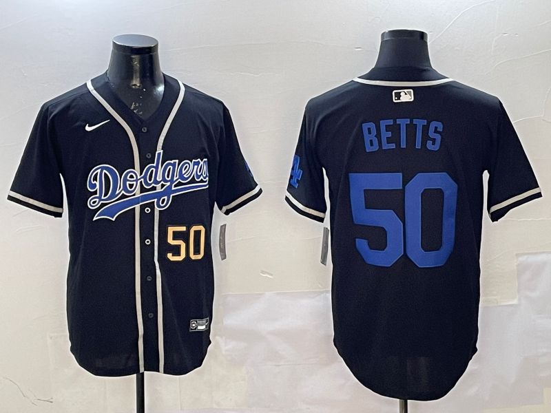 Men Los Angeles Dodgers #50 Betts Black Fashion Game 2025 Nike MLB Jersey style 5->los angeles dodgers->MLB Jersey